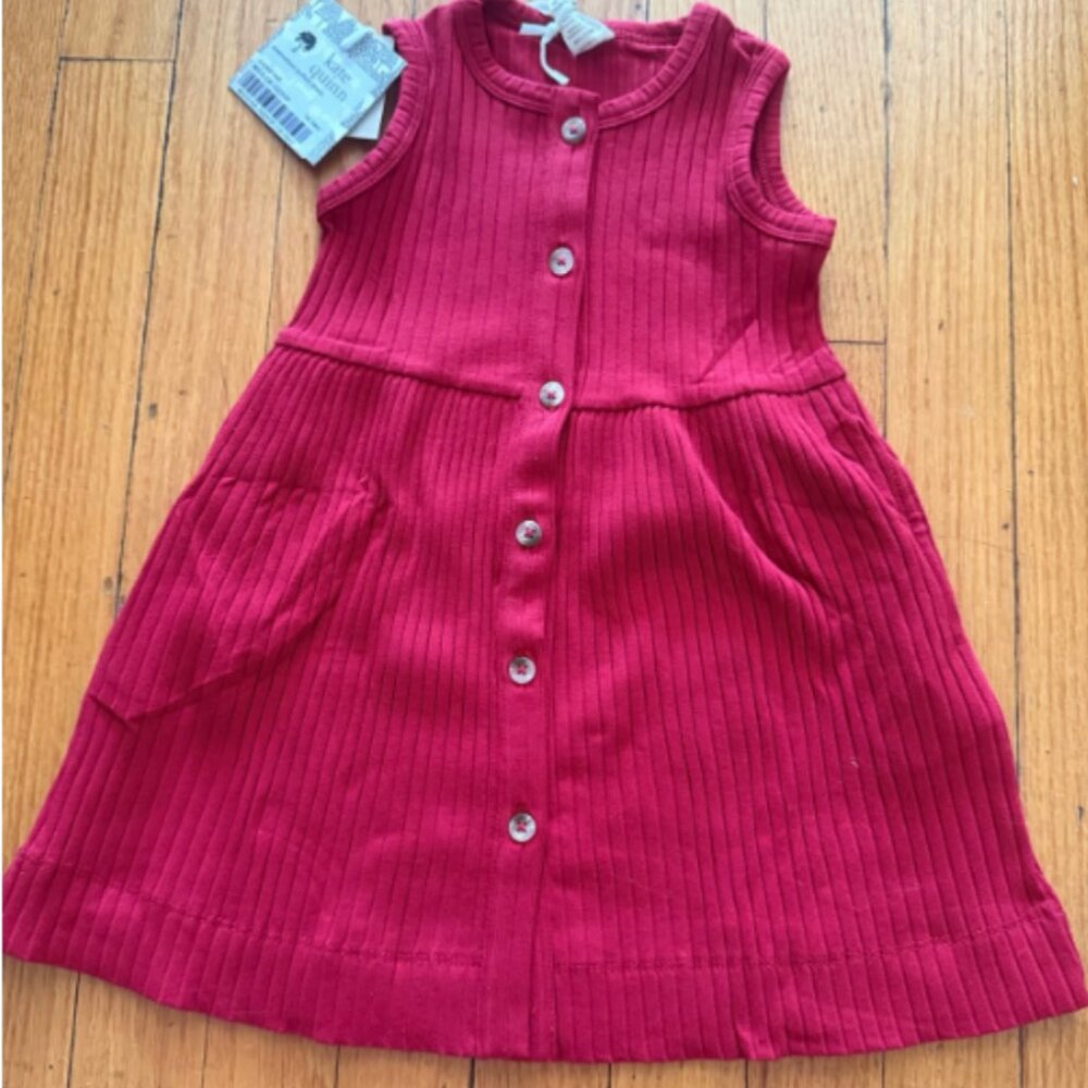 Kate Quinn sleeveless button dress in Cupid red new with tags